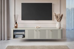 Szafka RTV wisząca Vesper 3D 187 cm - kaszmir / złote uchwyty