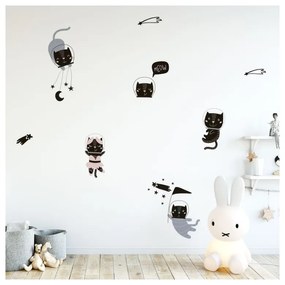 Zestaw dziecięcych naklejek ściennych Ambiance Scandinavian Animals Cosmonaut Cats