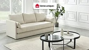 Kanapa 3 osobowa rozkładana z beżową tapicerką - GRECCO