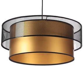 Złoto-czarna lampa wisząca glamour z siatki - S421 Karolis 5X