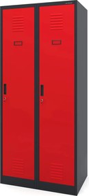 Szafa socjalna czterokomorowa Kacper 80x50x180 cm antracyt/czerwony