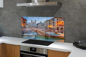 Panel Szklany Rzymska Fontanna o Zmierzchu