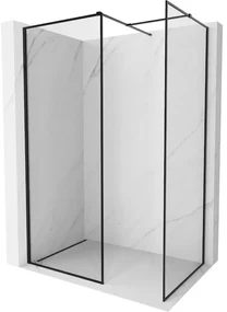 Mexen Kioto-XF ścianka prysznicowa Walk-in z ramką 130 x 70 cm, transparent 10 mm, czarna - 800-130-202-04-70-070-XF