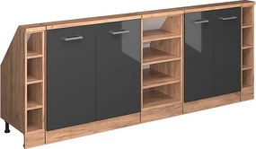 Szafka kuchenna na dach skośny antracyt wysoki połysk 210x46x81.6 r-line