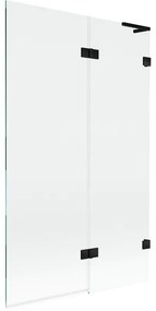Mexen Lunar L parawan nawannowy 2-skrzydłowy prawy 110 x 150 cm, transparent, czarny - 897L-110-100-70-00-P