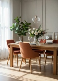 Cynamonowe tapicerowane krzesło obrotowe P5-T21