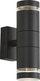 Nowoczesna lampa ścienna zewnętrzna czarna 2-punktowa IP44 - Dubbla