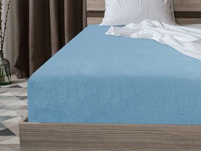 PrzytulneMieszkanie.pl Prześcieradło frotte EXCLUSIVE jasno niebieskie 200x220 cm
