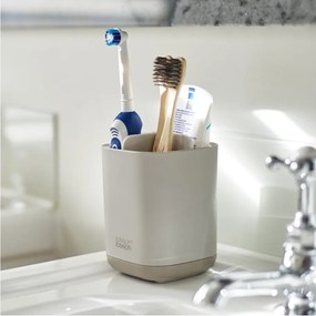 Beżowy plastikowy stojak na szczoteczki do zębów EasyStore – Joseph Joseph