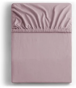 Szaroróżowe dżersejowe prześcieradło z gumką 180x200 cm Amber – Restilo