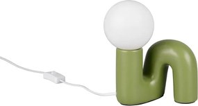 Zielona lampa stołowa ceramiczna (wysokość 21,5 cm) Quinn – Reality