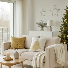 Poduszka świąteczna KLAUS, z choinką, 45 × 45 cm