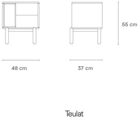 Ciemnoszara szafka nocna Corvo – Teulat