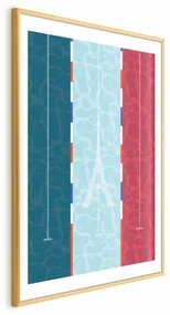 Plakat Francuski basen 40x60 cm z ramą złotą z marginesem ARTGEIST B