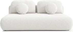 Sofa BASE Rozkładana Dwuosobowa Kremowa Boucle Nowoczesna
