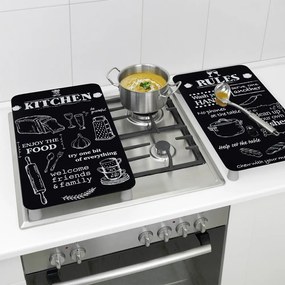 Płyty ochronne na kuchenkę ze szkła hartowanego zestaw 2 szt. 52x30 cm Kitchen Rules – Maximex