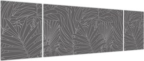 Obraz - Szare liście palmy (170x50 cm)