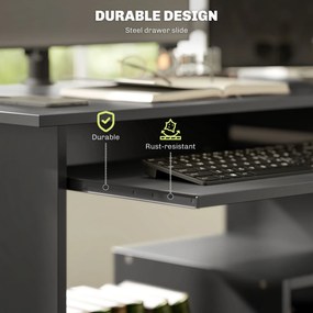 HOMCOM Biurko Komputerowe, Biurko, Płyta Wiórowa, Metal, 80 x 45 x 75 cm, Czarny