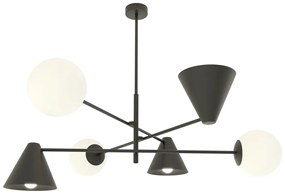 Czarna metalowa lampa sufitowa - D141-Upin