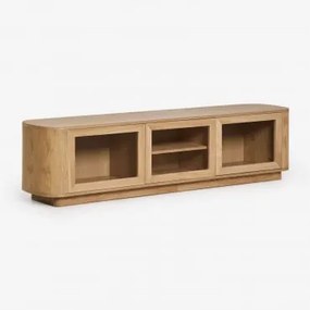 Szafka Rtv 180x40 Cm Z Mdf I Szkła Hartowanego Walia Roble - Sklum