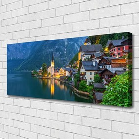 Obraz canvas na ścianę Nocna Panorama nad Jeziorem