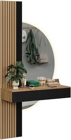 Stół toaletowy dąb/czarny 100x40x205 melina