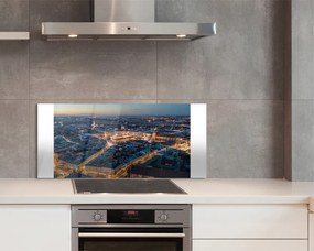 Szkło do Kuchni na Ścianę Nocna Panorama Krakowa