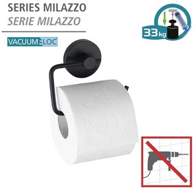 Czarny uchwyt na papier toaletowy Wenko Vacuum-Loc® Milazzo