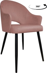 Krzesło Velvet tkanina Welur noga metalowa : Kolor nogi - Czarna stożek, Kolor tkaniny - VELVET - MG58, Typ siedziska - Siedzisko obrotowe 360°