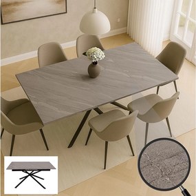 Stół do jadalni MCW-O57,  wygląd marmuru szary