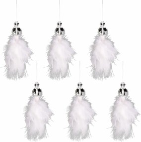 Aniołek do zawieszenia z pierza, 17 cm, zestaw 6 sztuk