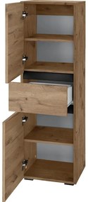 Wysoka wąska szafka łazienkowa w dekorze dębu 38x130 cm Wisla – Støraa