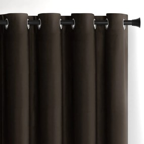 Brązowa aksamitna zasłona częściowo zaciemniająca (dimout) 140x270 cm Eyelets – Restilo