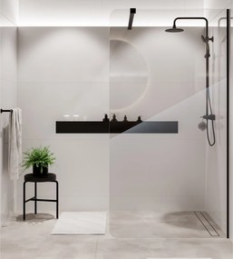 Ścianka prysznicowa WALK IN FIX przezroczysta 8 mm MOLIS NATURE clear Round MASSI I Różne rozmiary : Kolor profili kabiny - złoty, Szerokość ścianki - 70 cm, Typ montażu - WALK in FIX (Do ściany)