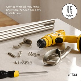 Regulowany karnisz ze stali nierdzewnej 107 - 305 cm Loop – Umbra