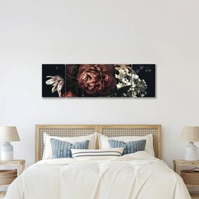 Obraz - Ciemne kwiaty (170x50 cm)