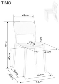 Plastowe krzesło do jadalni TIMO beżowe