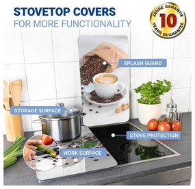 Płyty ochronne na kuchenkę ze szkła hartowanego zestaw 2 szt. 52x30 cm Café Aromatica – Maximex