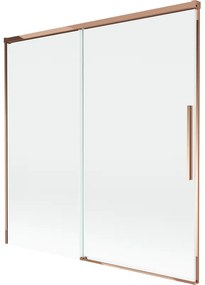 Mexen Rox parawan nawannowy 2-skrzydłowy rozsuwany 160 x 150 cm, transparent, różowe złoto - 8C9-160-001-60-00