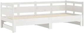 Białe drewniane łóżko rozsuwane 2x(80x200) cm - Givefi 3X