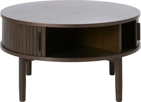 Okrągły stolik w dekorze dębu w ciemnym naturalnym kolorze ø 85 cm Meta – Unique Furniture