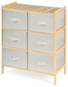 G21 Bambusowy regał z koszykami, 3 półki, beżowy, 3 piętra