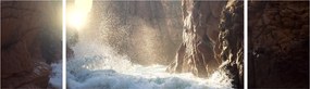 Obraz - Skały i fale oceanu (170x50 cm)