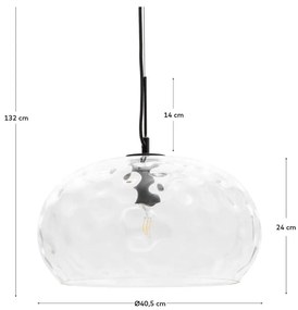 Czarna lampa wisząca ze szklanym kloszem ø 40 cm Balma – Kave Home