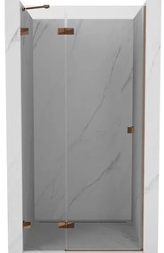 Mexen Lunar drzwi prysznicowe uchylne lewe 75 cm, transparent, różowe złoto - 834-075-000-60-00-L
