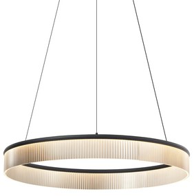 Nowoczesna lampa wisząca czarna 78 cm z LED z 3-stopniowym ściemnianiem - Żyrandol Anello Nowoczesny Oswietlenie wewnetrzne