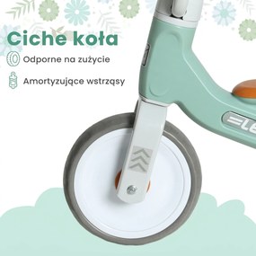 AIYAPLAY Rowerek biegowy dla maluchów, 3 ciche koła, 12–36 mies., do domu i na dwór, zielony