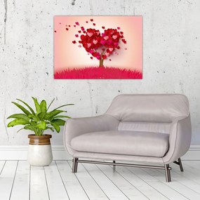 Obraz na szkle drzewa serca (70x50 cm)