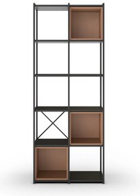 Czarno-ceglasty regał 71x179 cm Anya – Marckeric