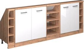 Szafka kuchenna na dach skośny biały wysoki połysk 210x46x81.6 r-line